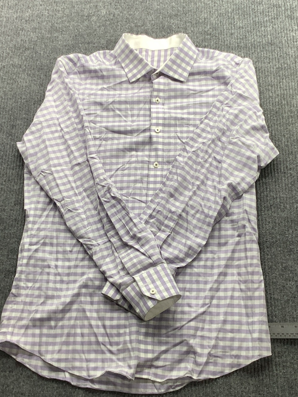 Men's Lavender Gingham Dress Shirt - Classic Point Collar